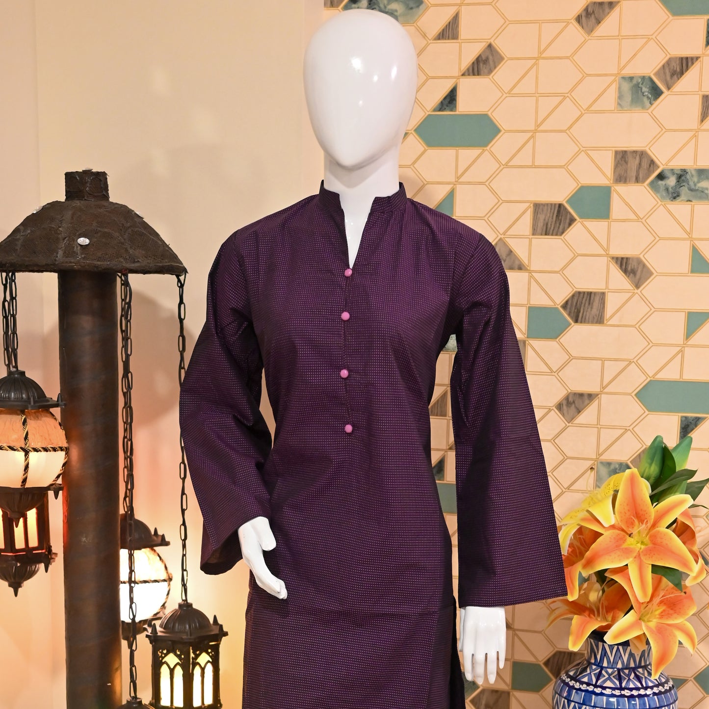 Deep Purple Kurta Shalwar Set