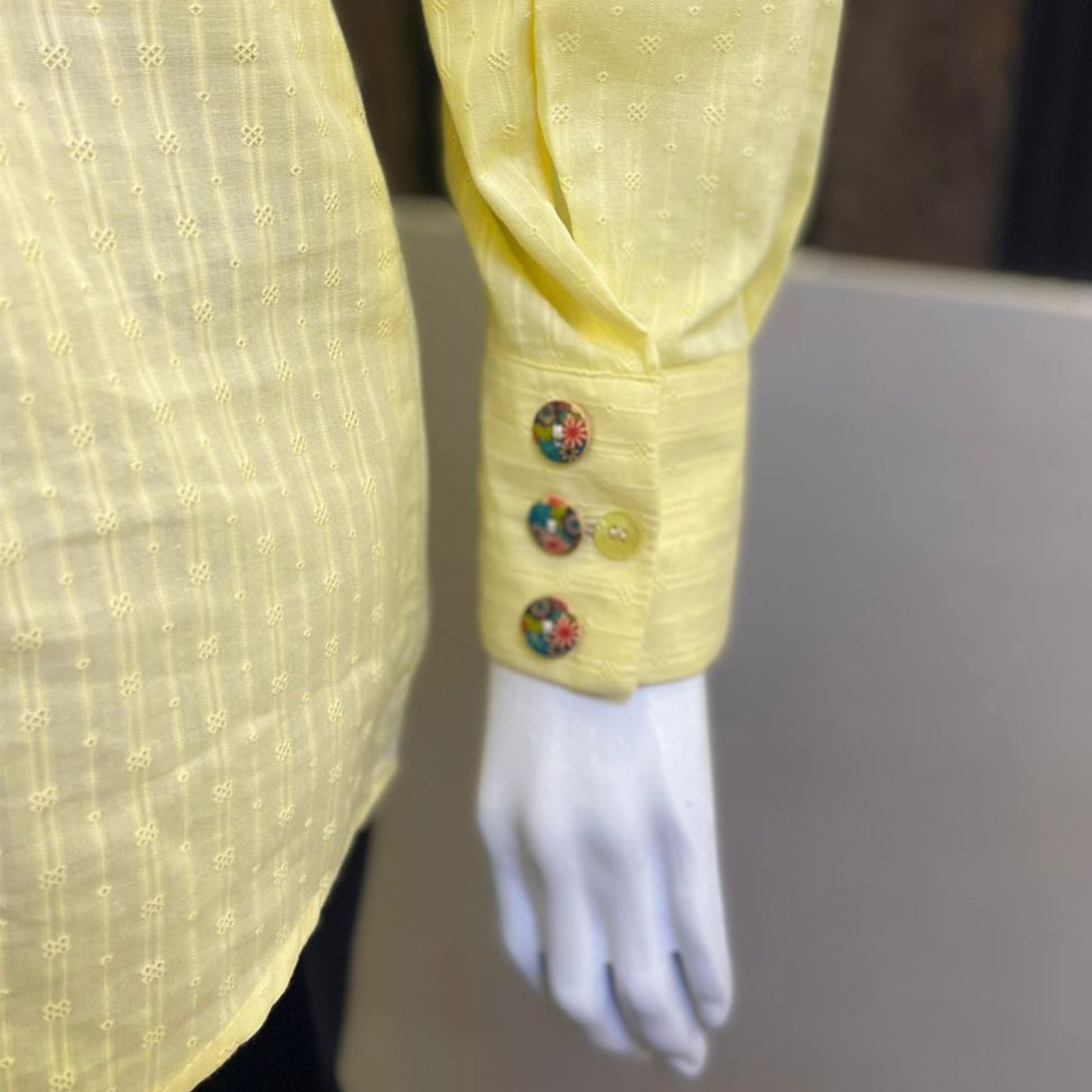 Sunny Vibes Yellow Button-Down Kurti Top