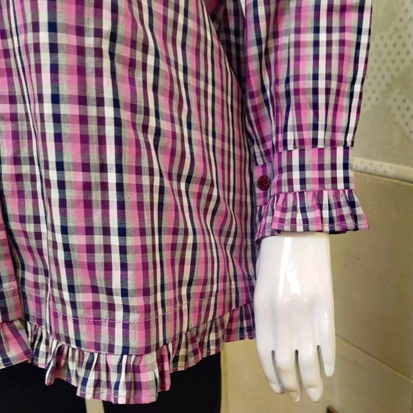 Chequered Cotton Kurti – Purple & Black