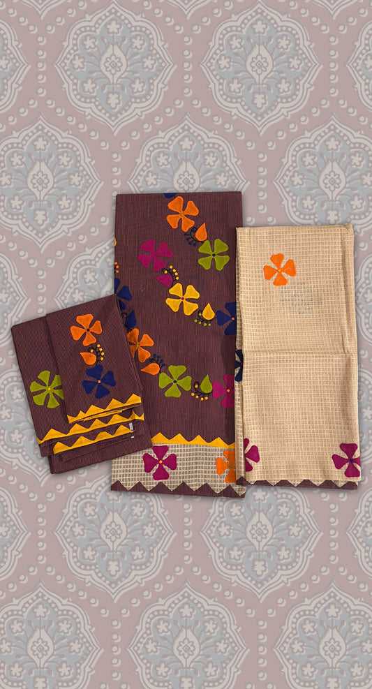 Traditional Sindhi Appliqué Work Unstitched Suit – Ready Dupatta