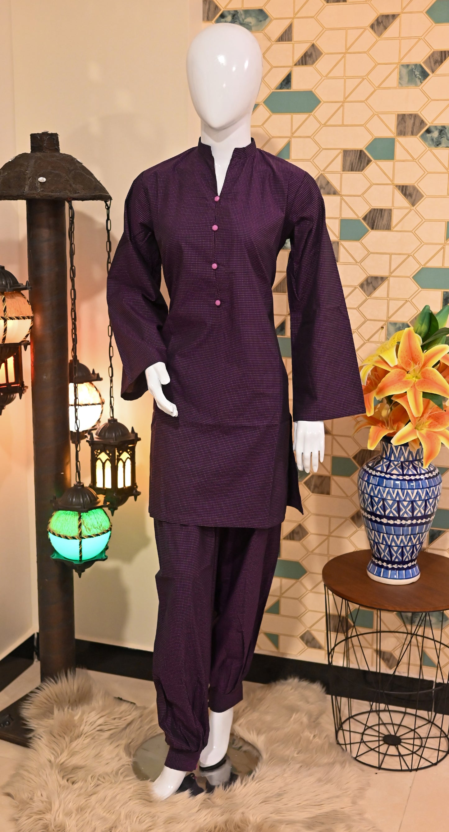 Deep Purple Kurta Shalwar Set