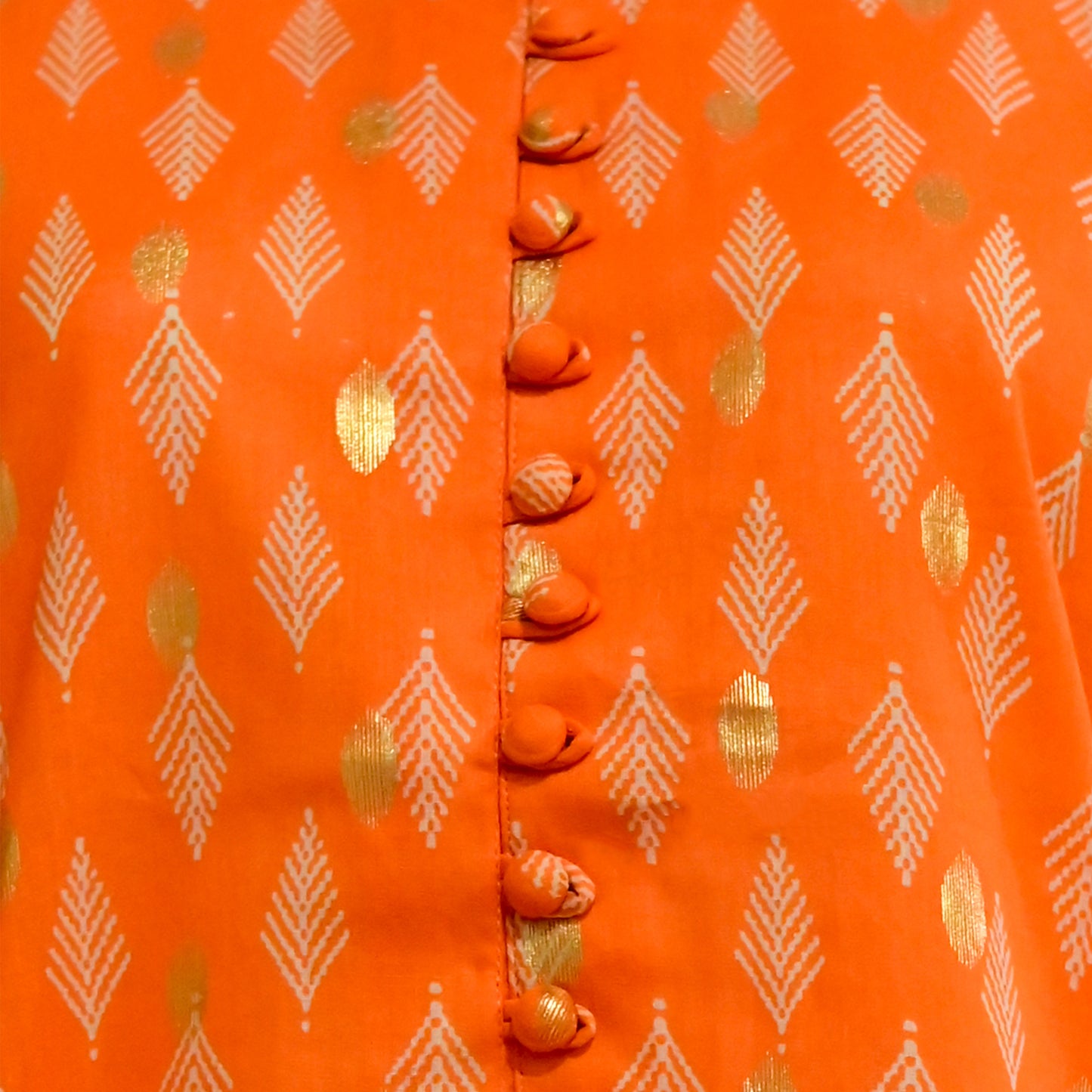 Orange Foil Print 2-Piece Suit – Farshi Shalwar