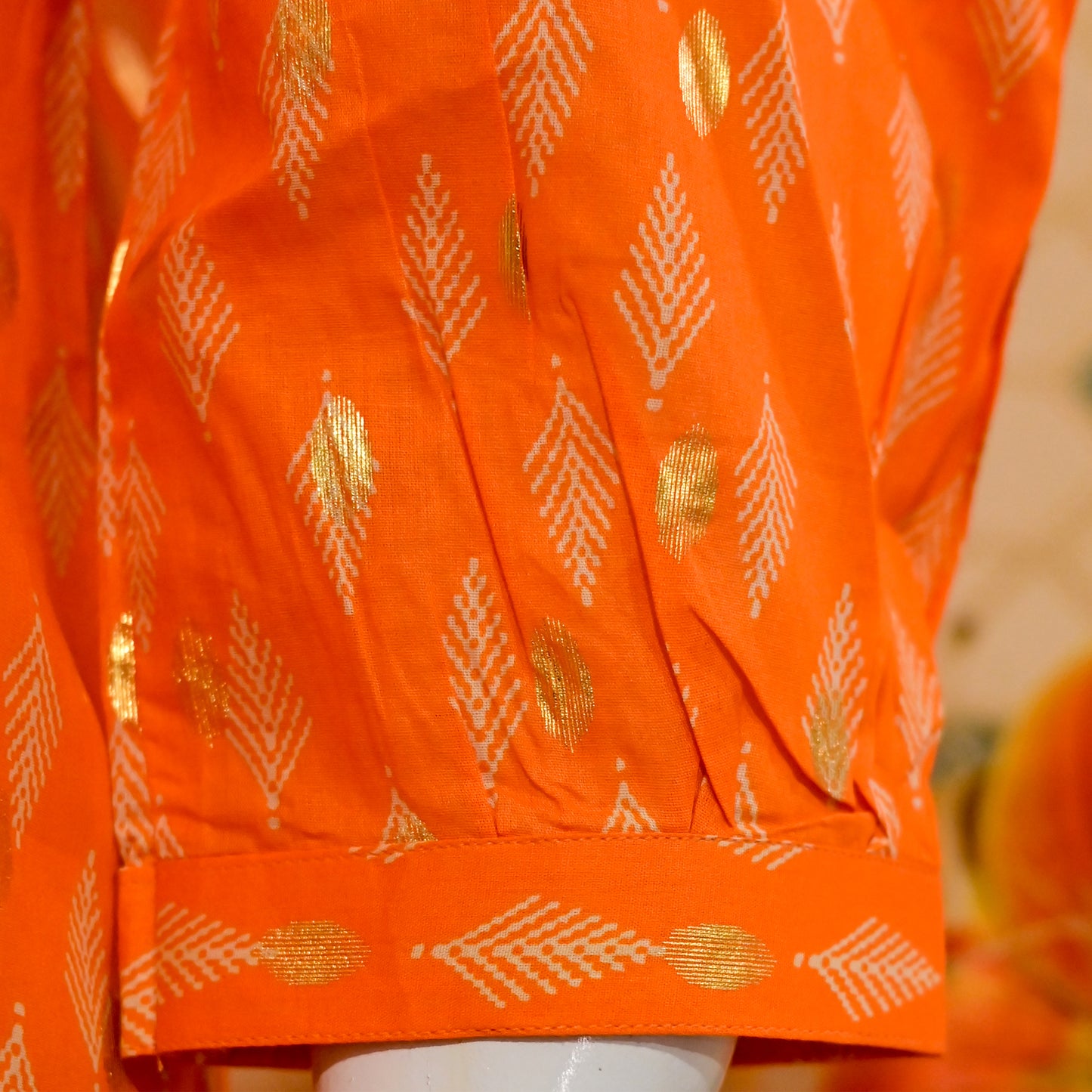 Orange Foil Print 2-Piece Suit – Farshi Shalwar
