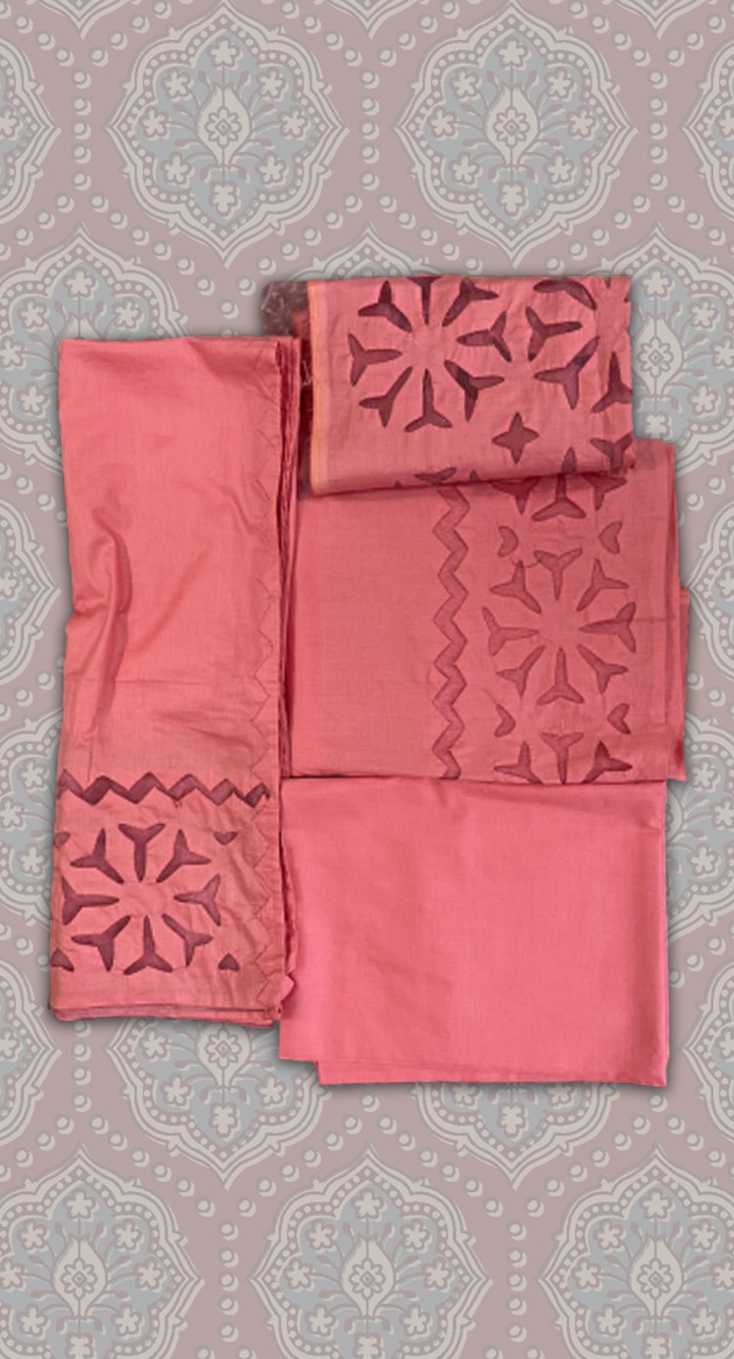 Traditional Sindhi Appliqué Work Unstitched Suit – Organza Base