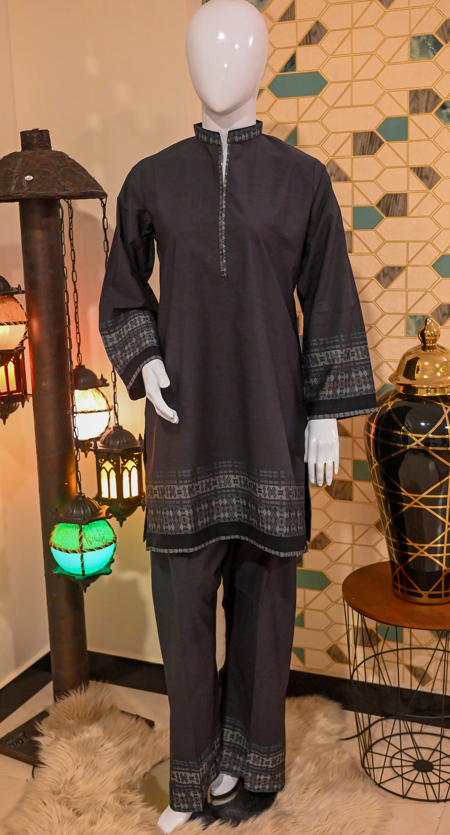2 Piece Plazo and Shirt (Black)