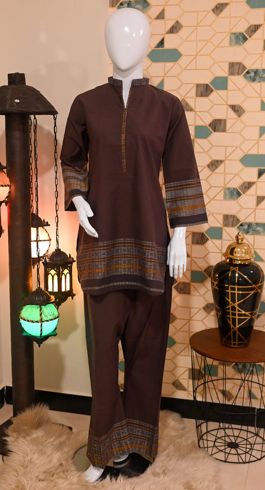 2 Piece Plazo and Shirt (Brown)