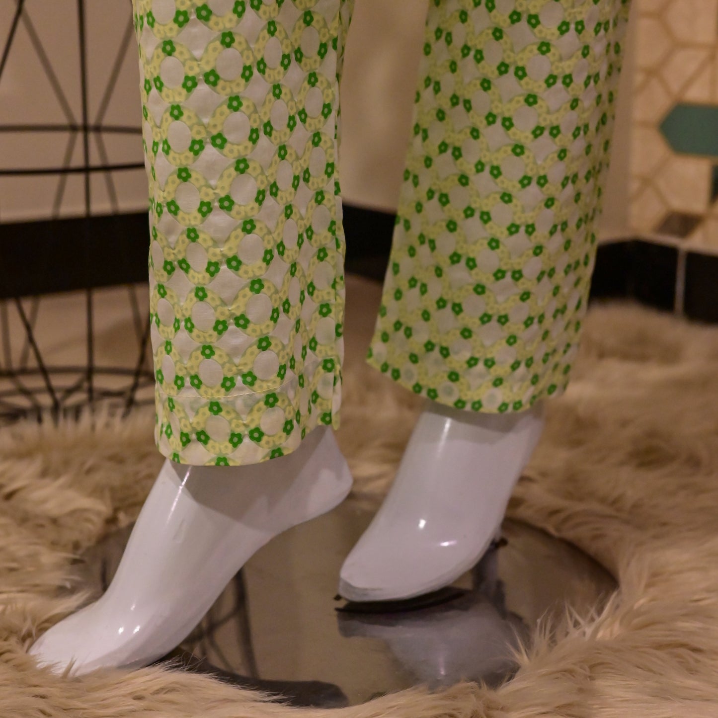 Fresh Leaf Printed Green Lawn Suit