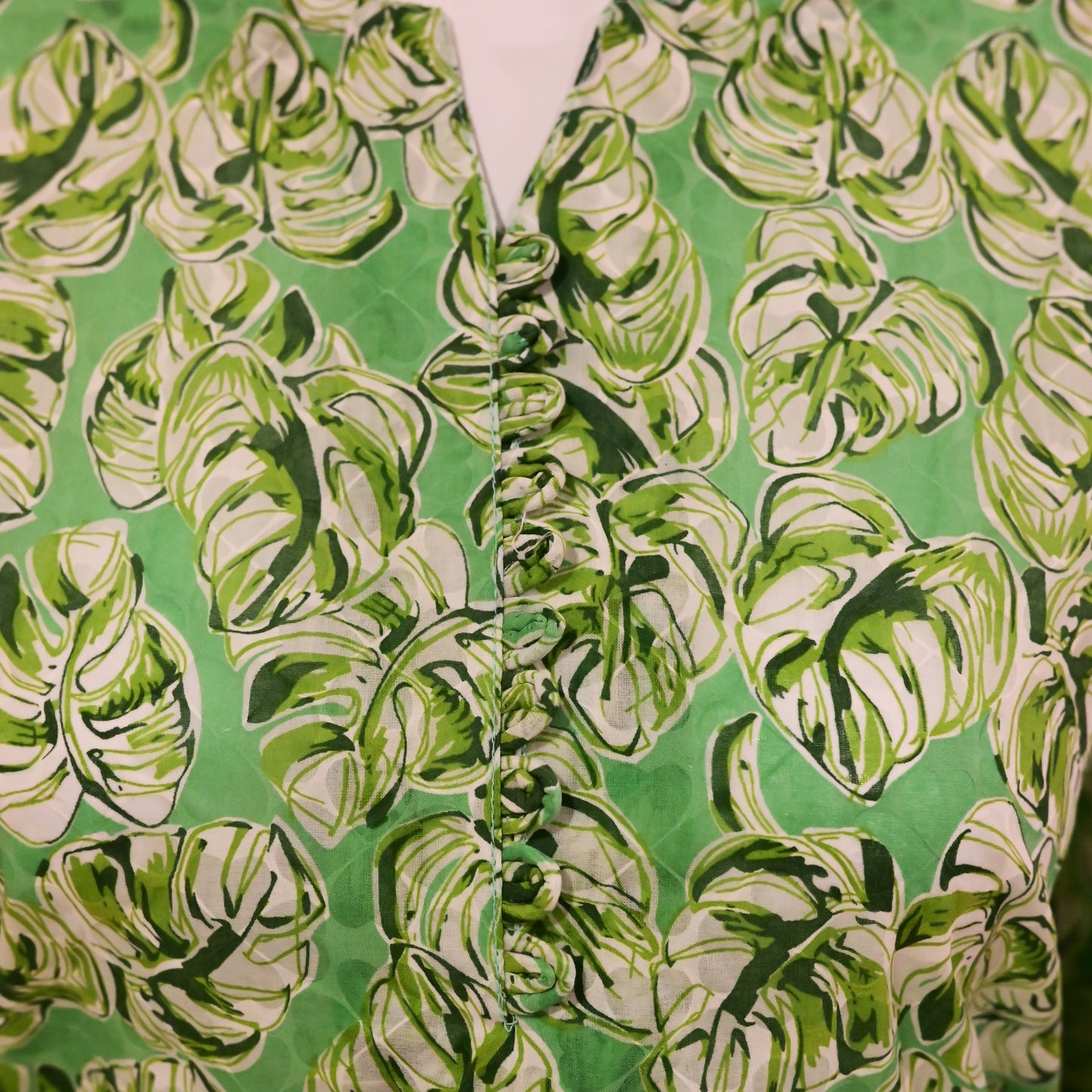 Fresh Leaf Printed Green Lawn Suit