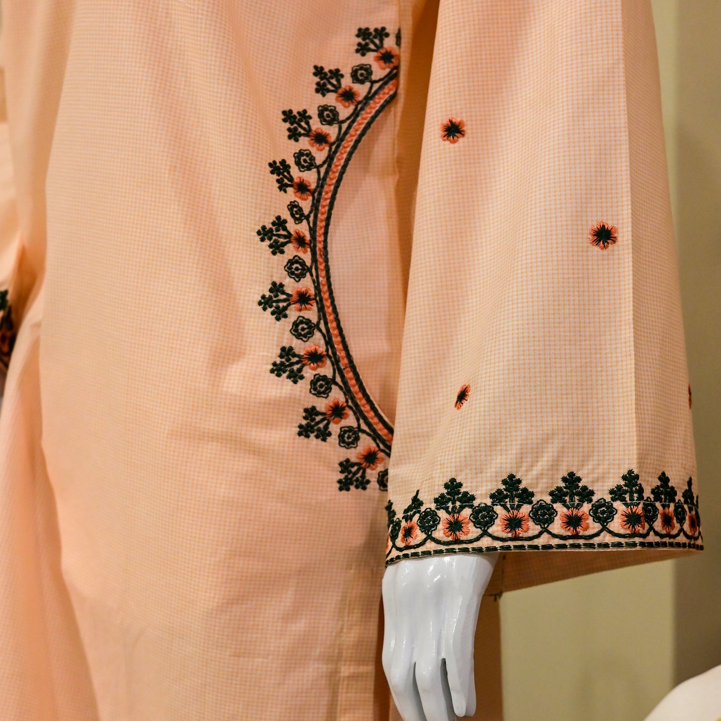 Blush Pink Embroidered Cotton Suit