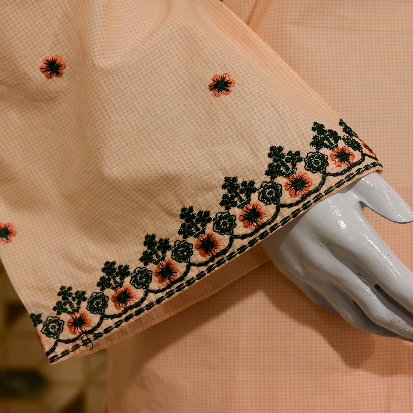 Blush Pink Embroidered Cotton Suit